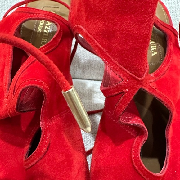 Aquazzura Red Stiletto Heels with Lace-Up Design size 37 made in Italy - Picture 13 of 14